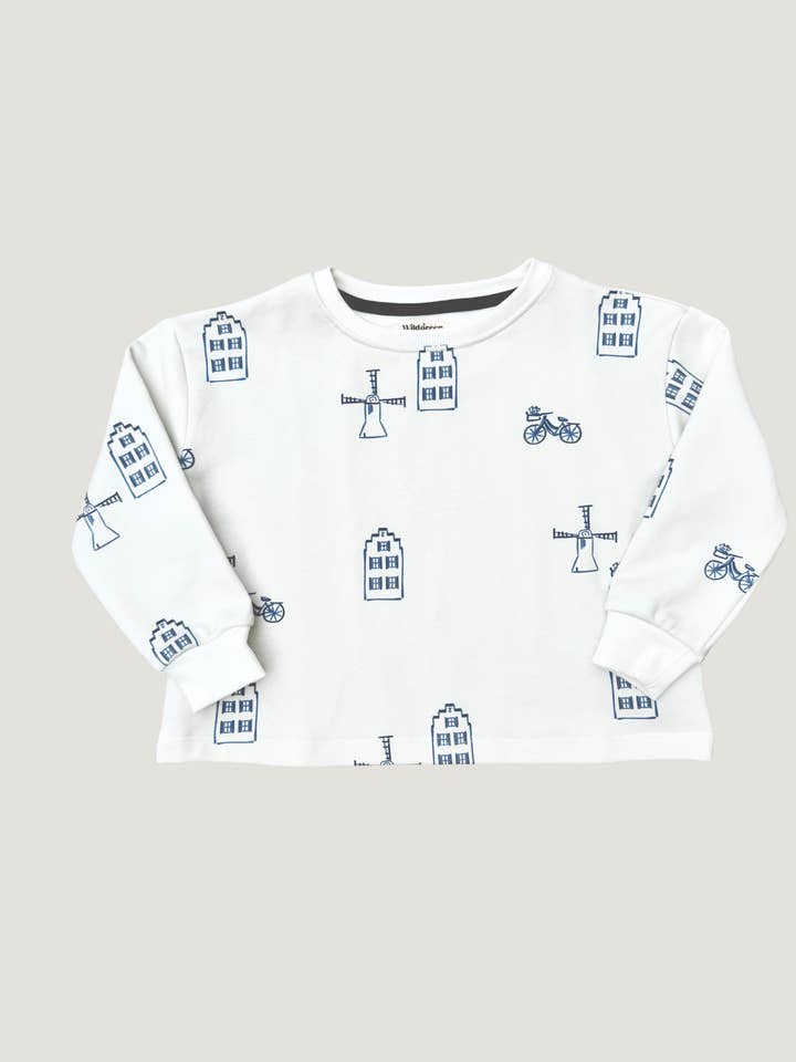 Maglione per bambini unisex biologico – Delft – Certificato GOTS per la vendita all'ingrosso da parte di Wildgreen