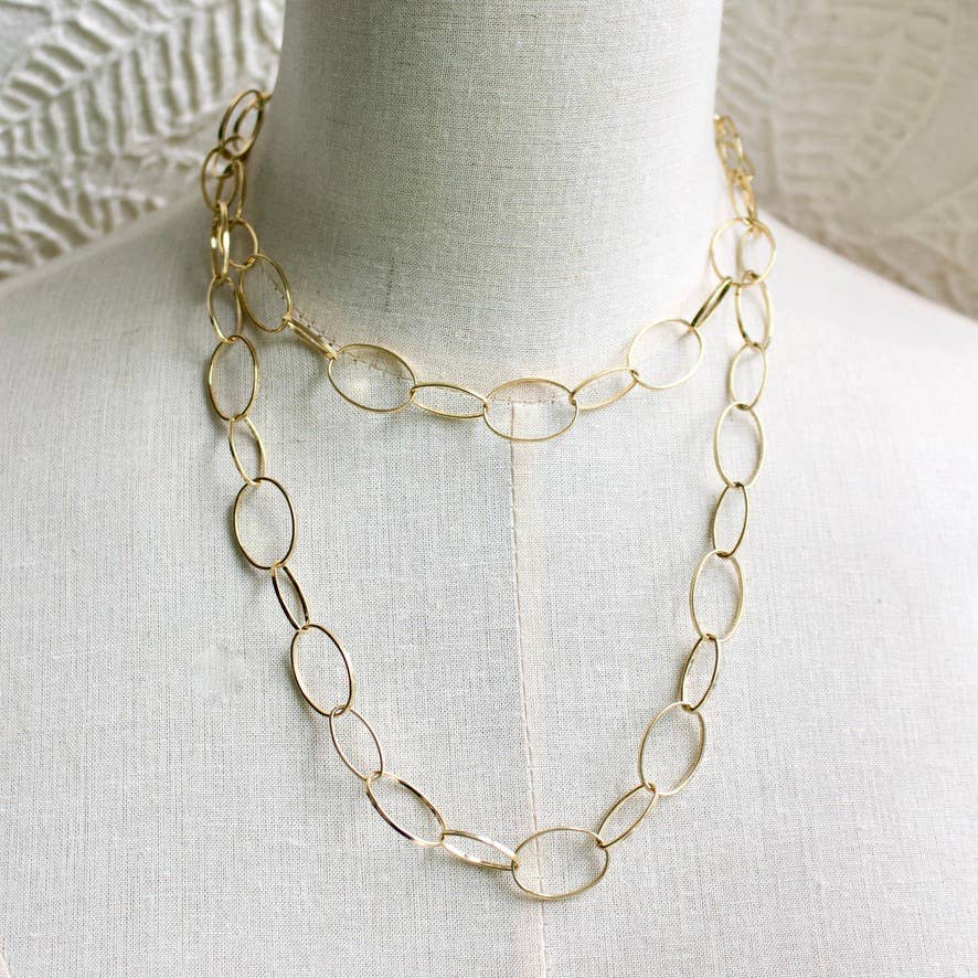 a.v. max - Wholesale Link & Chain Necklace - Delicate Oval Chain Necklace|Gold|Silver6