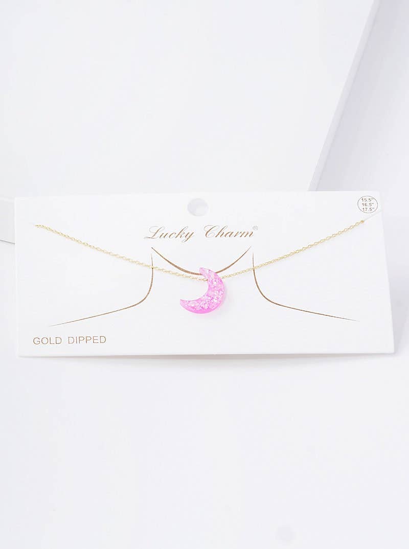 OHBOOBA DESIGN - Wholesale Pendant/Charm Necklace - Gold Plated Opal Crescent Moon Necklace3