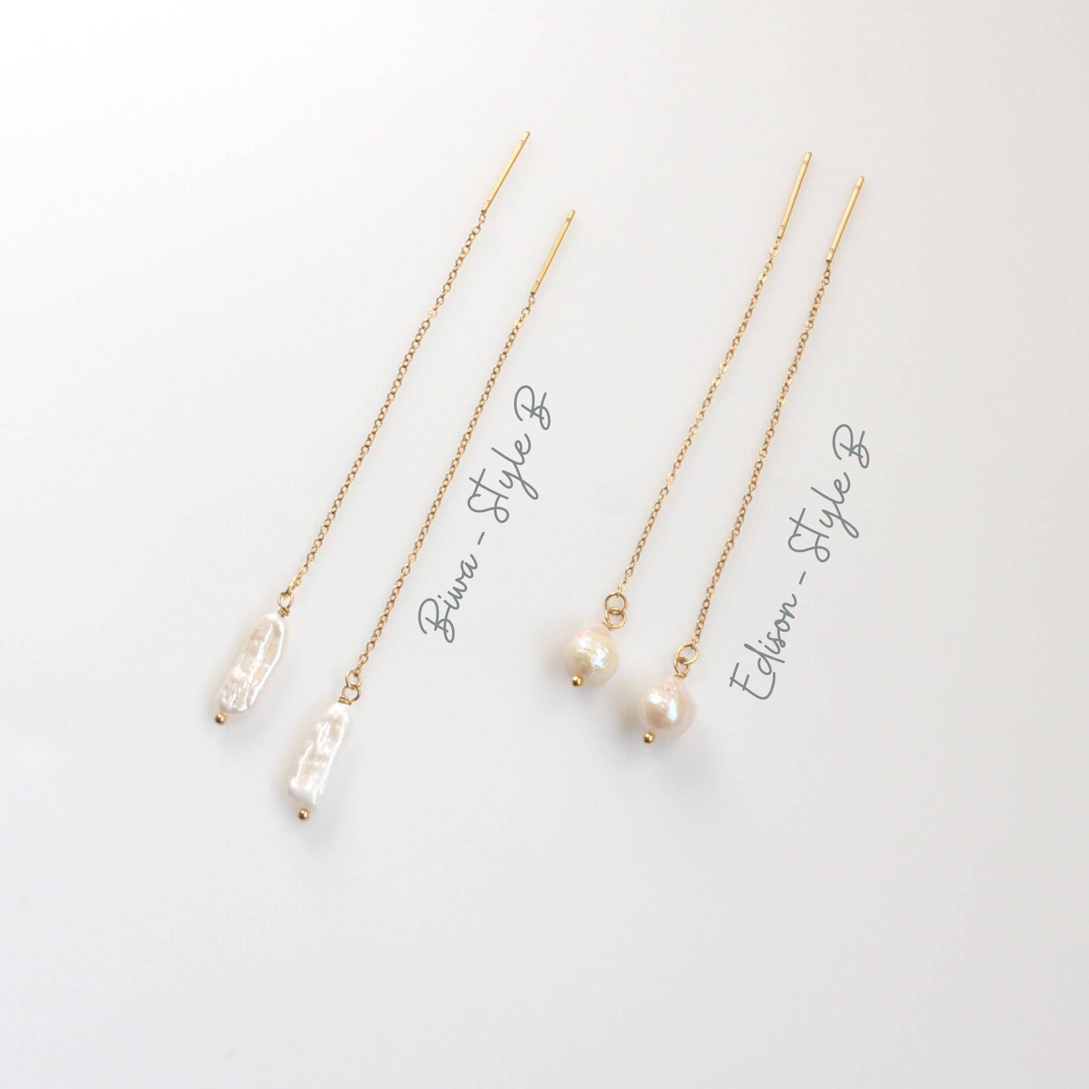 iBijoux - Vendita all'ingrosso Orecchini pendenti - Orecchini pendenti con catena di perle d'acqua dolce (1E13a)6