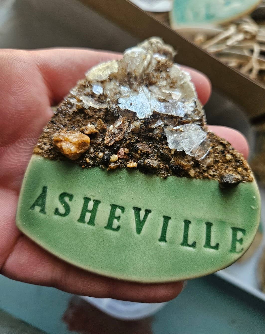 Teal Turtle Studio – wholesale Ornament – Custom River/Mountain Love Heart Ceramic Ornament 1