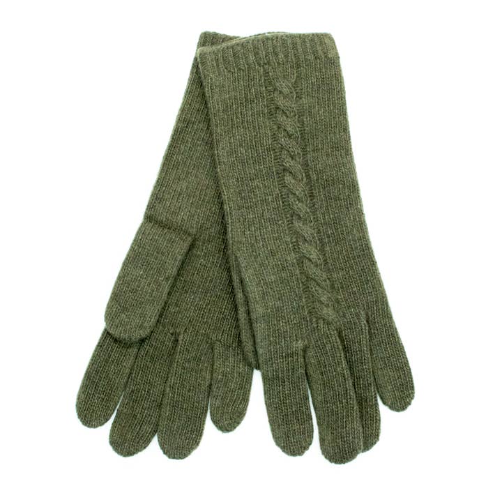 Portolano - Wholesale Gloves - Women's - CASHMERE GLOVES WITH MINI CABLE