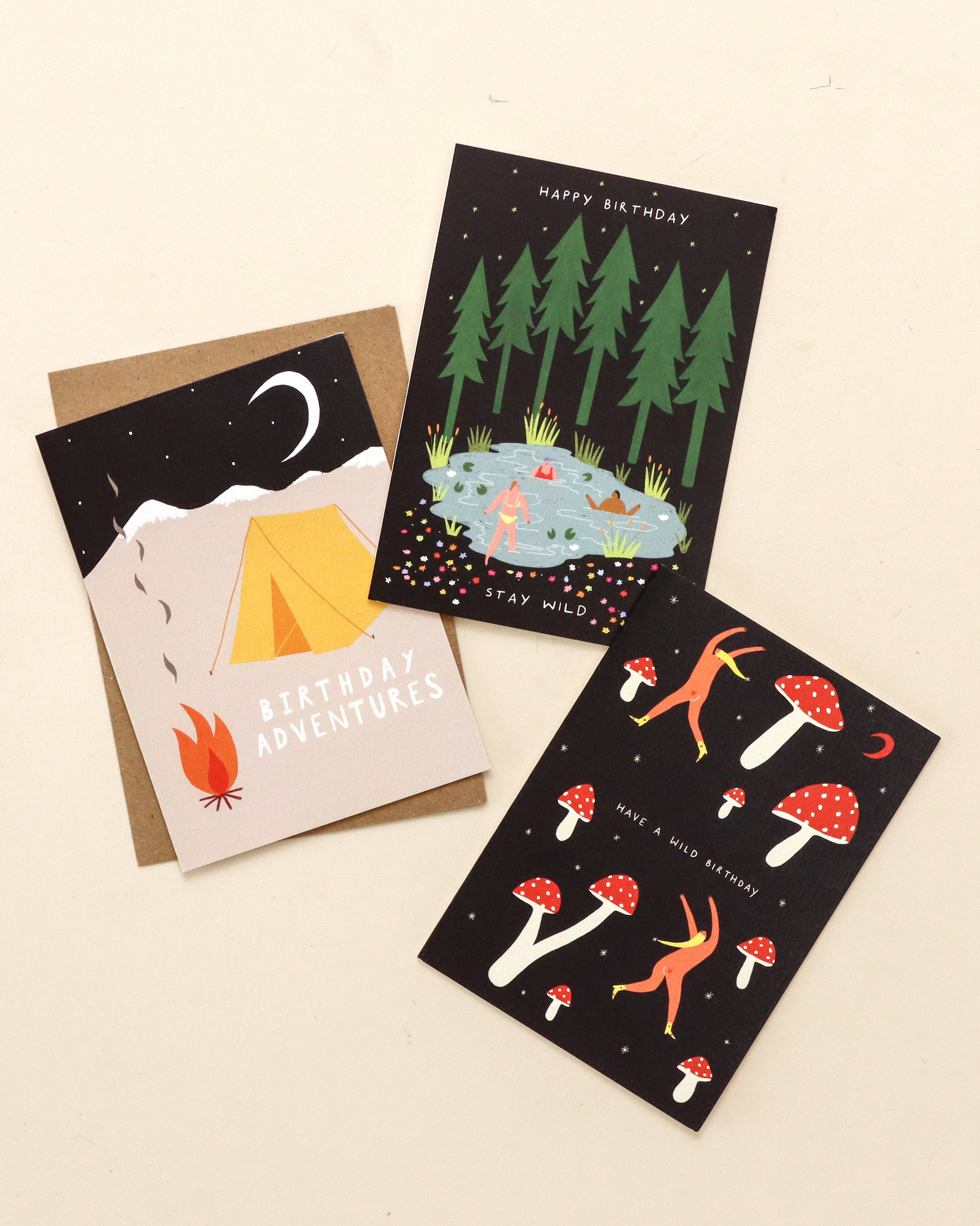 Little Black Cat Illustrated Goods - Vendita all'ingrosso Biglietti di auguri - Biglietto di Compleanno Nuoto Selvaggio | Biglietto Natura | Biglietto Folkloristico4