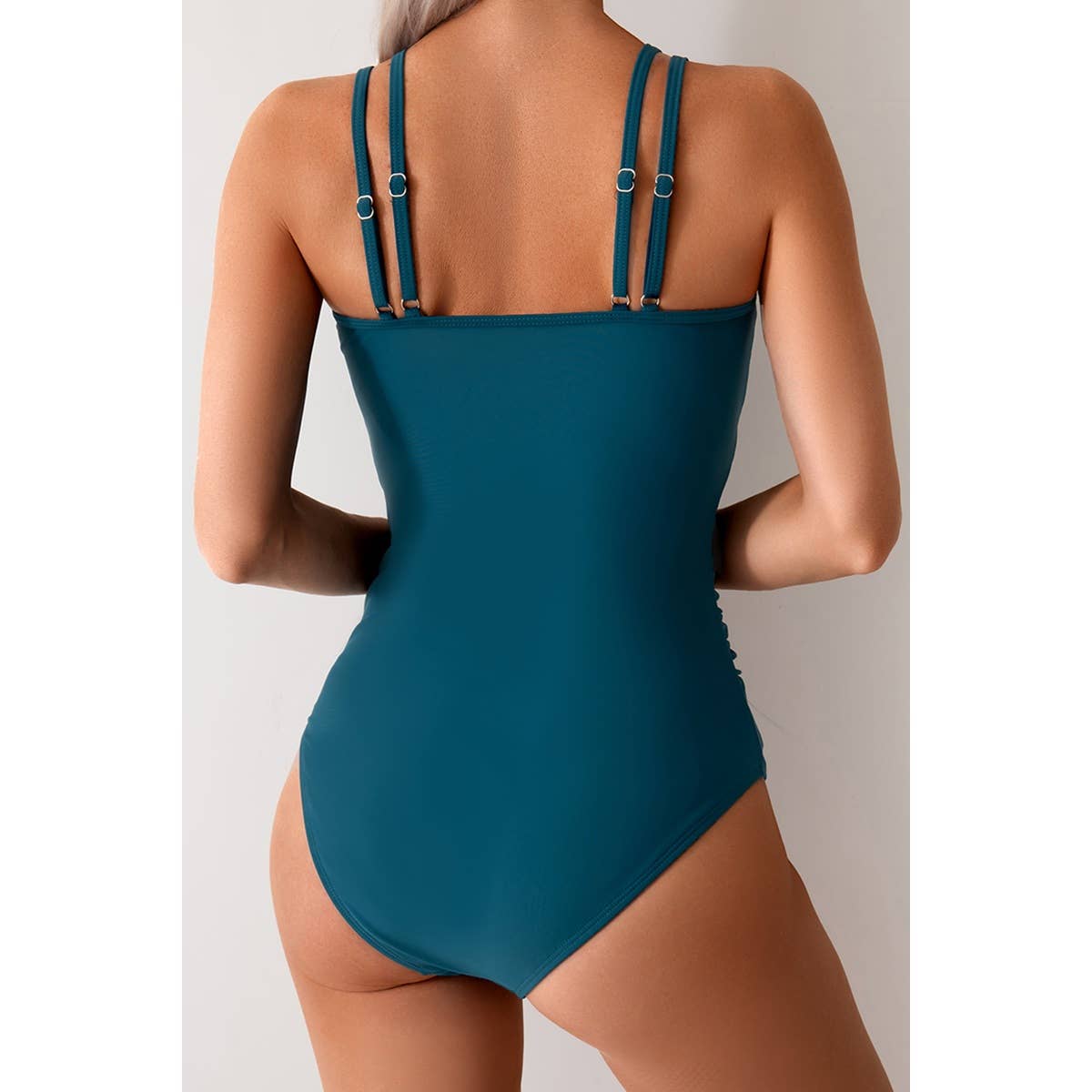 Supreme Fashion - Wholesale One Piece Swimsuit - Women's - Solid Square Beck Double Strap Mesh Swimsuit5