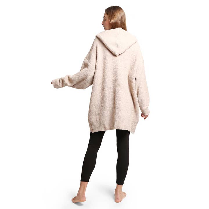 Sensibling Corp. - Wholesale Throw blanket - Solid Color Soft Hooded Blanket Hoodie with Pocket13
