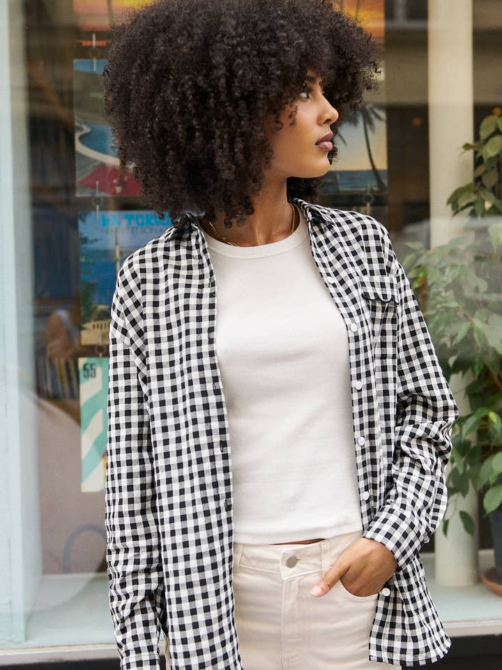 Nathael Paris - Wholesale Shirt - Women's - Loose-fit gingham print cotton shirt1