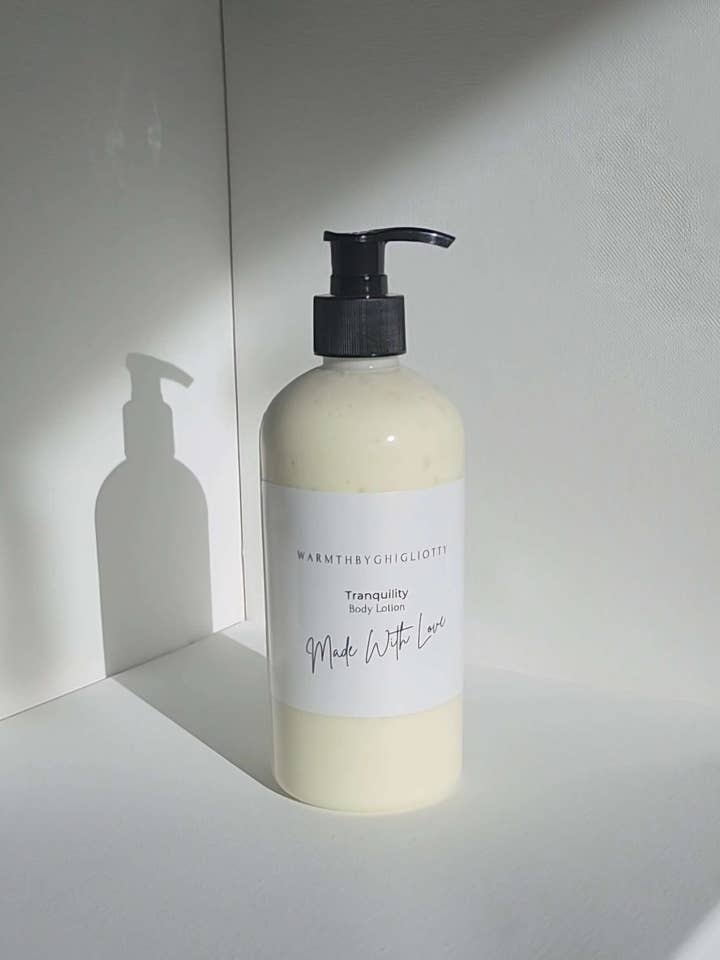Tranquility Body Lotion for wholesale by WARMTHBYGHIGLIOTTY