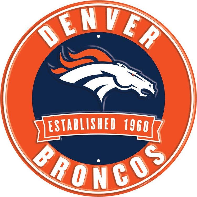 Signs 4 Fun - Wholesale Sign - Denver Broncos 12 in Round Sign0