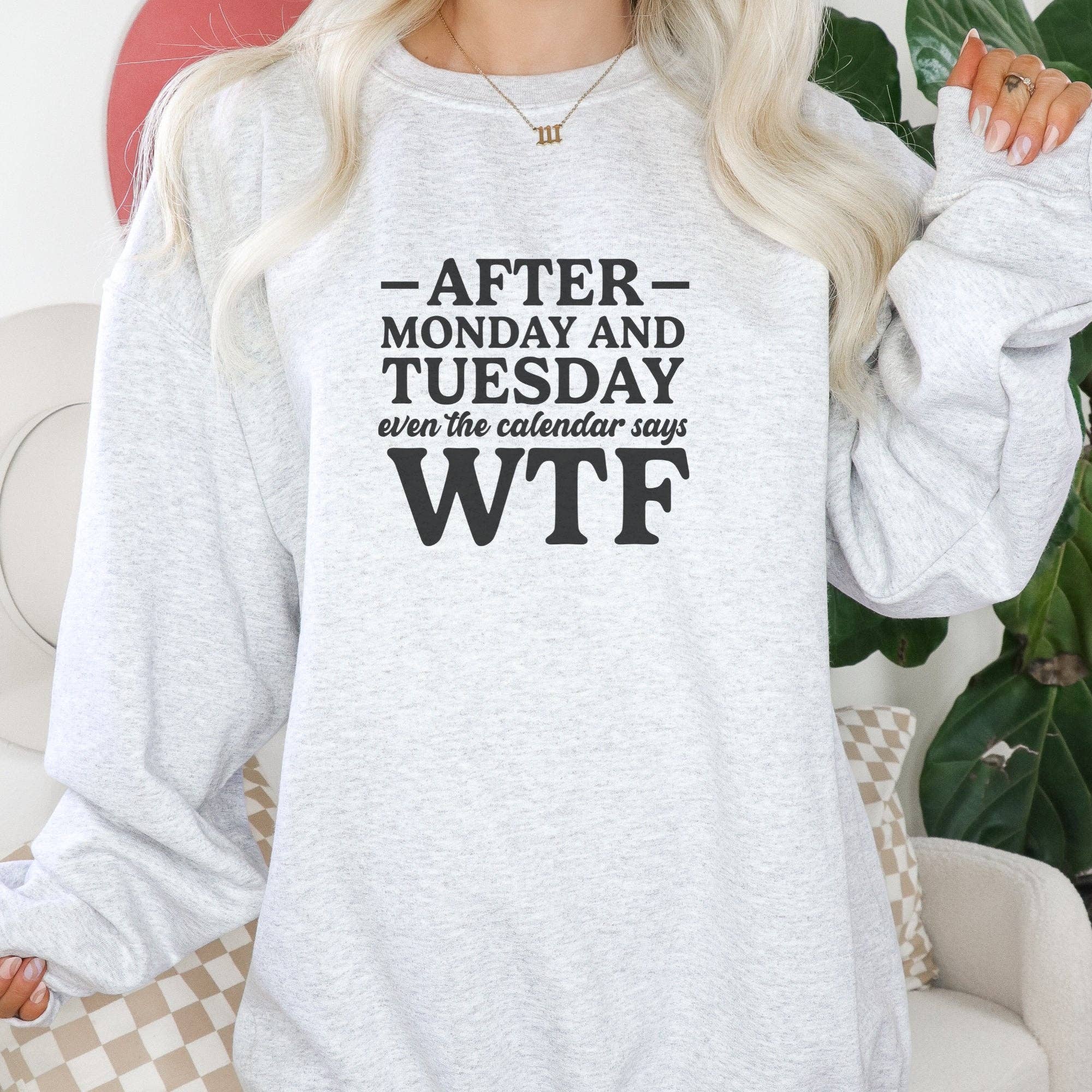 Trendznmore - Modern Graphic Apparel - Wholesale Graphic Sweatshirt - Women's - WTF Week Crewneck Sweatshirt5