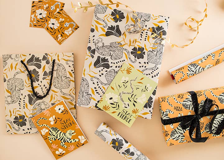 Amicreative - Vente Pochette cadeau - Sac Cadeau Moyen Tigre Tigre – Design Élégant d'Animal2