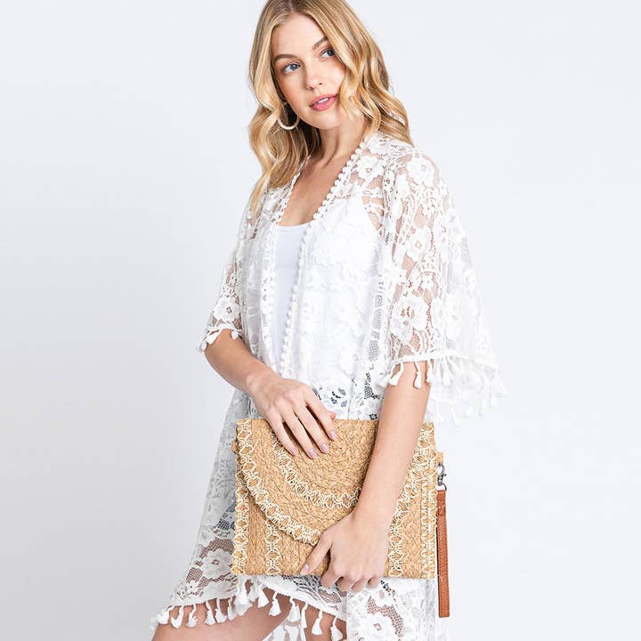 Sensibling Corp. – Engroshandel Clutch - Dame – Stråtaske med syningsdetaljer / Crossbody-taske1