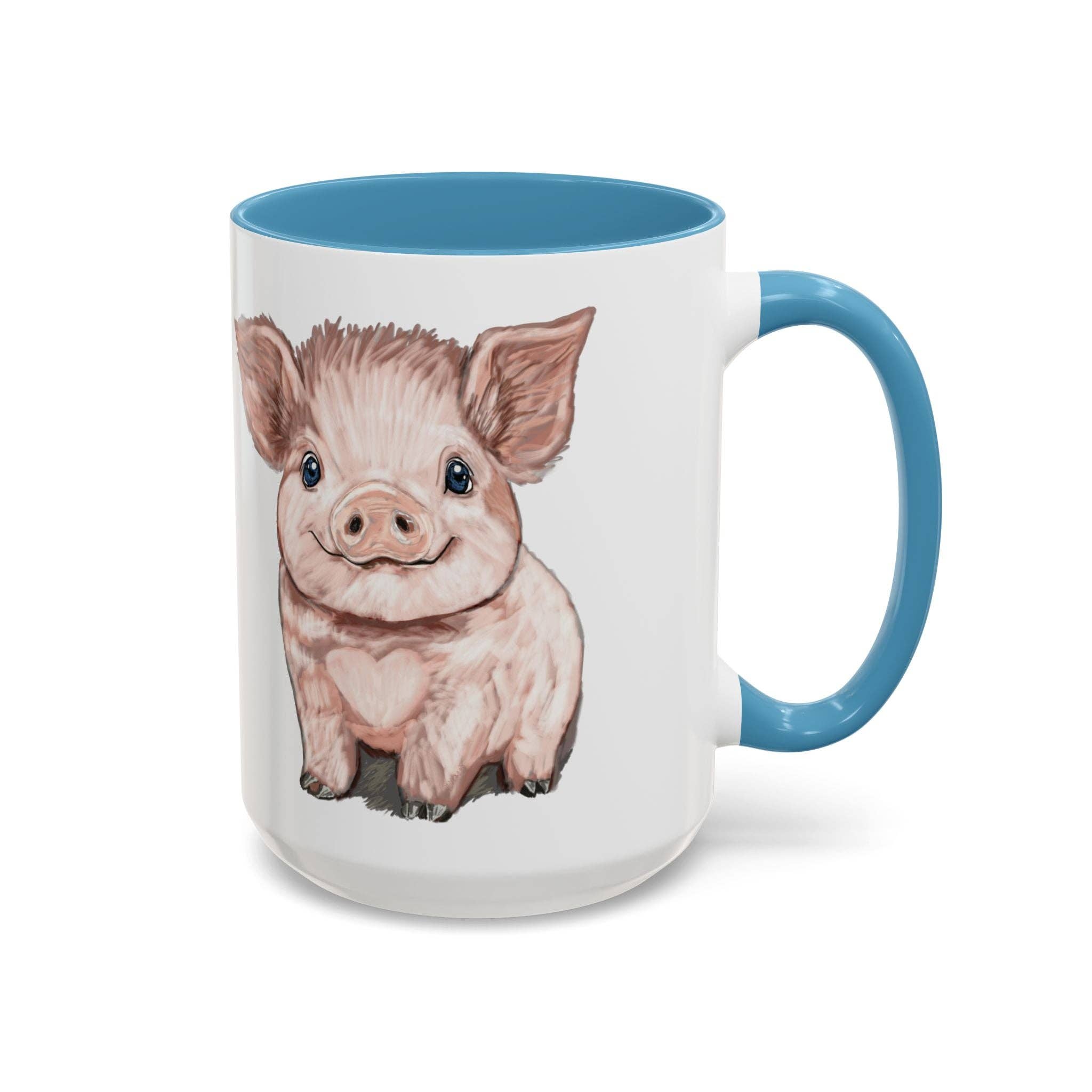 Blue Cava - Wholesale Coffee Mug - Adorable Piglet Two Tone Ceramic Mug - 11 oz & 15 oz8