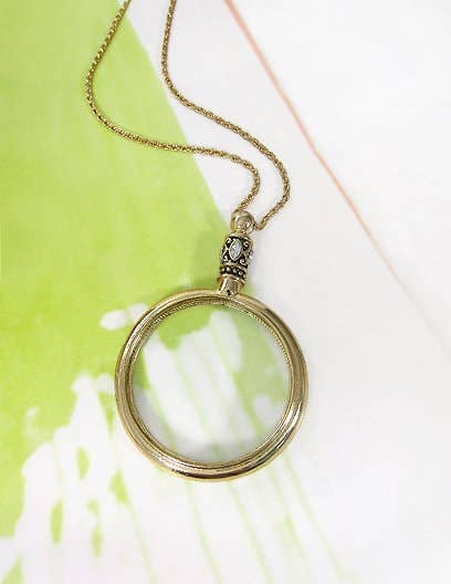 Magnifying Glass Pendant - Wild Almond Burl - Pendant - Mini Magnifying  Pendant - Necklace - Magnifier - Jewelry - Magnifying Glass - Chrome