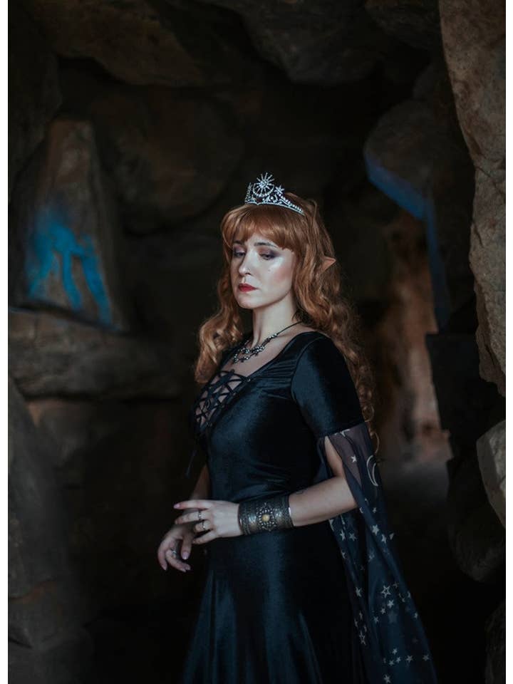 Costurero Real - Wholesale Costume - Women's - Black witch velvet Dress medieval gown stars celestial1