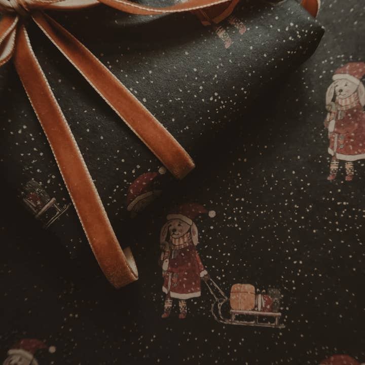 MyDesignPictures – Großhandel Geschenkpapier in Bögen – Kraft-Geschenkpapier „Hase mit Schlitten“