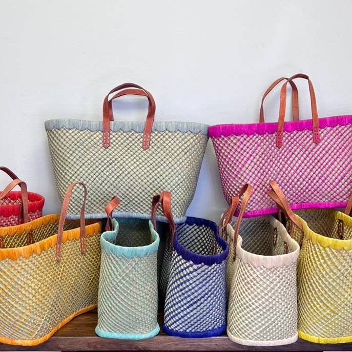 Gitzell FairTrade - Wholesale Basket - Checkered Totes, Madagascar