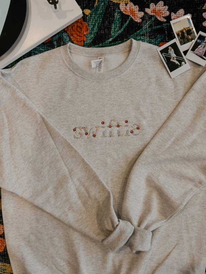 Swiftie Embroidered Crewneck for wholesale by Splendid Threads Co