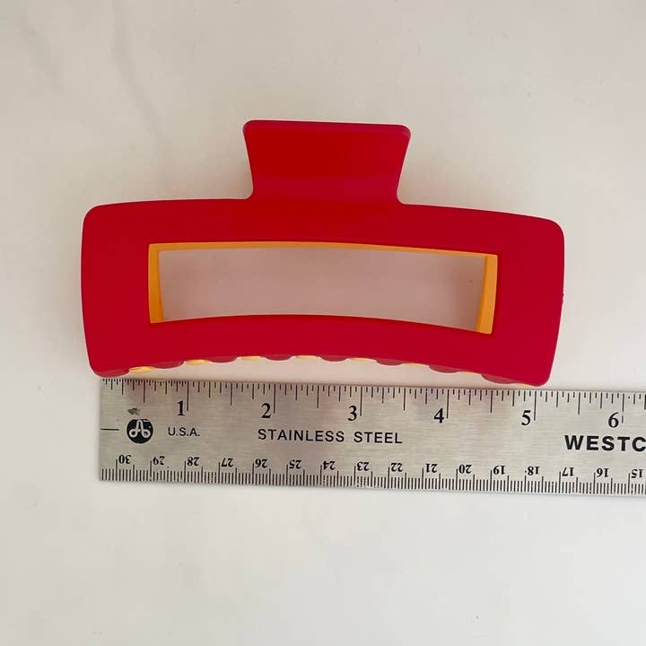 MODish Design Co - Wholesale Hair Clip - Women's - JUMBO Two Tone Claw Clip - Chiefs1