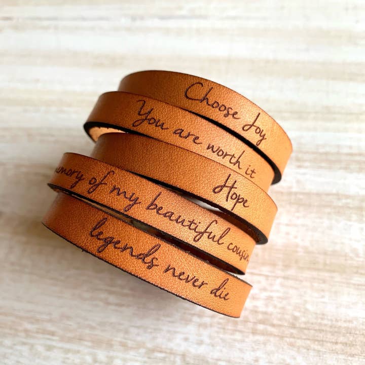 New Market Farmhouse - Wholesale Bangle Bracelet - Custom Thin Leather Bracelet