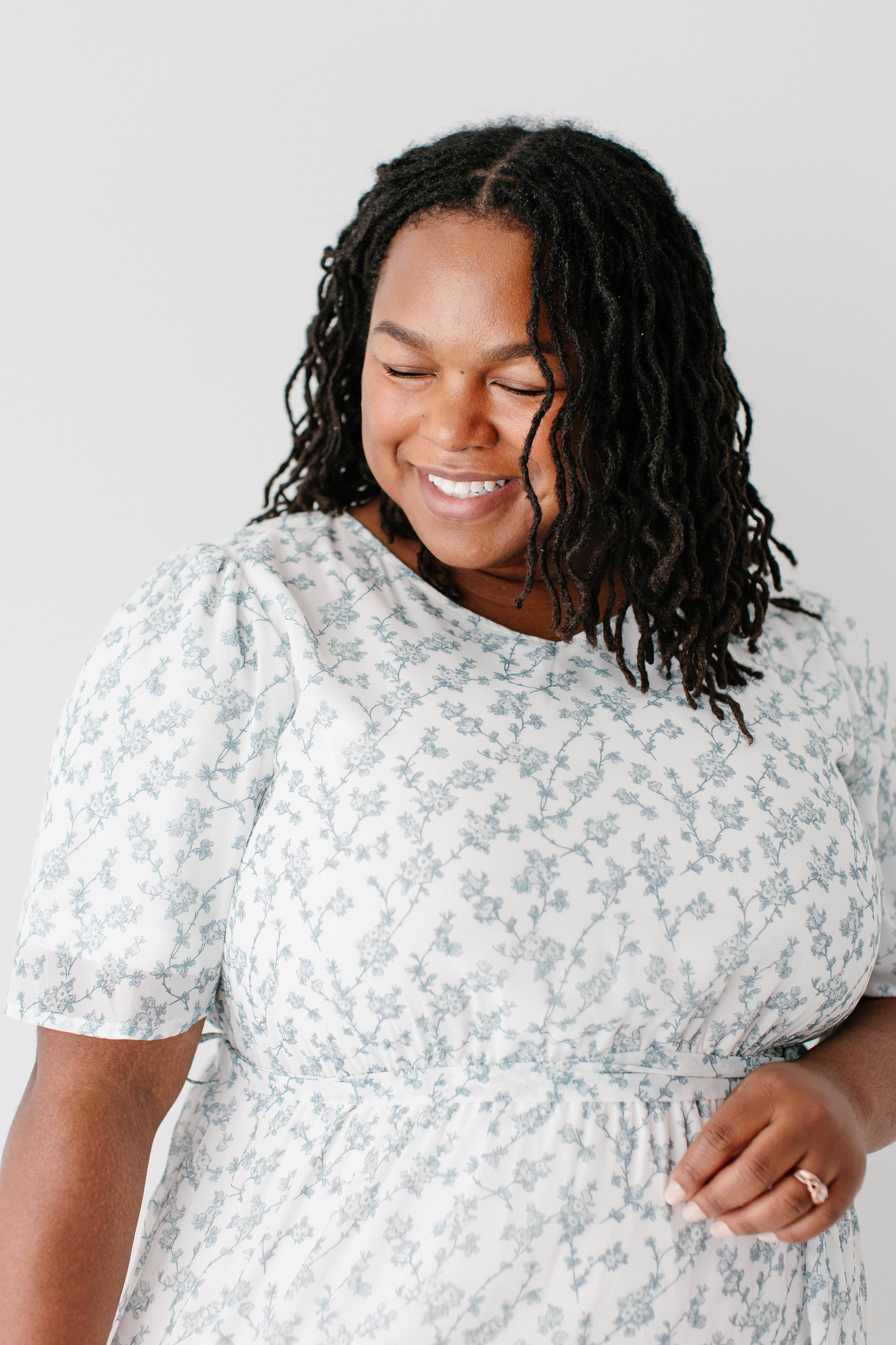 Sage 'Esther' Floral Print Maxi Dress for wholesale on Faire8