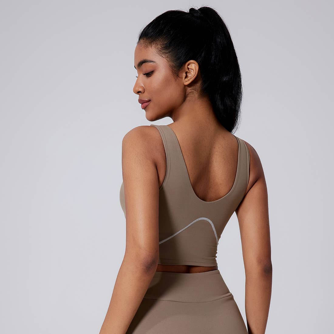 Sodalemon - Wholesale Athletic Top - Women's - Women Wide Strap Built-In Bra Support Yoga Workout Tank Top11