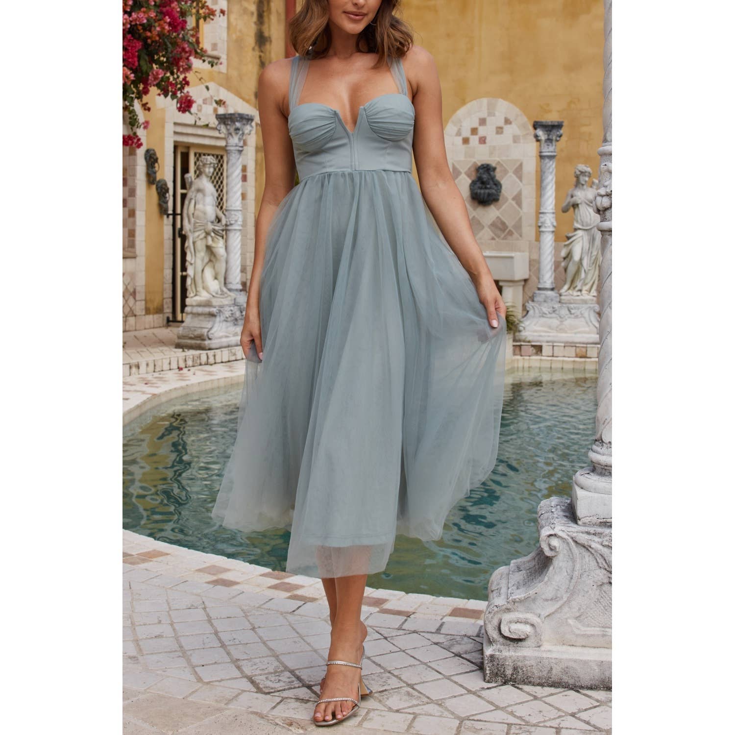 One and Only Collective - Vente Robe – femme - ROBE COURTE EN TULLE À LACETS / CM2003D4