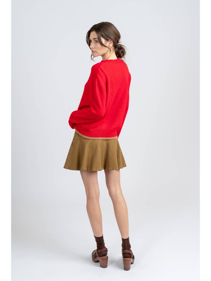 RED CREWNECK SWEATER for wholesale on Faire