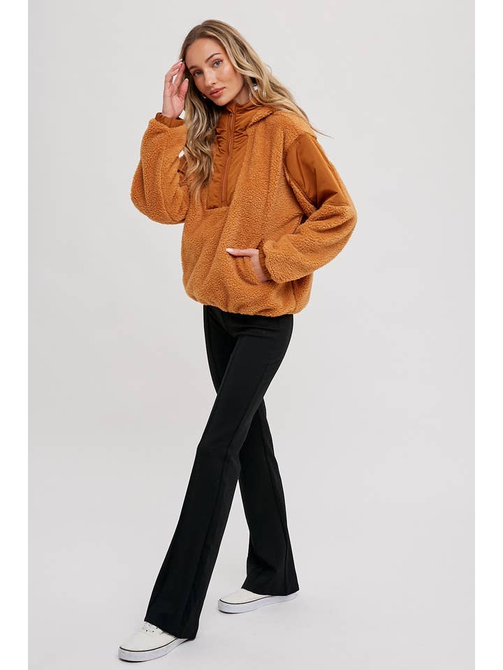 Bluivy - Wholesale Hoodie - Women's - FAUX SHEARLING CONTRAST HOODIE31