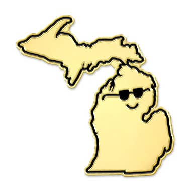 Cool Michigan Enamel Pin for wholesale by City Bird