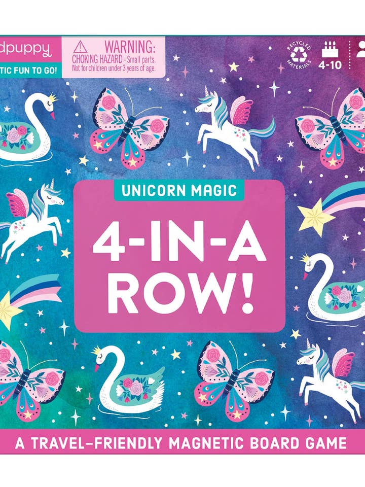 Unicorn Magic 4-in-a-Row Magnetic Board Game for wholesale by Chronicle Books