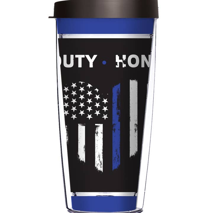 Blue Line - Duty Honor Courage Tumbler for wholesale by FREEHEART