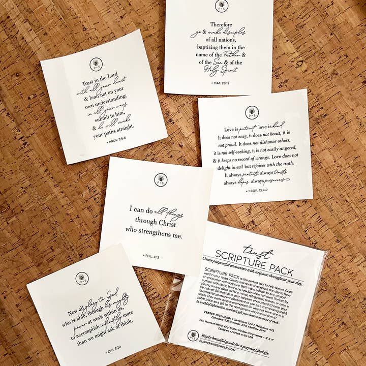 Plains + Simple - Wholesale Sticker - Scripture Pack Window Clings - Trust7