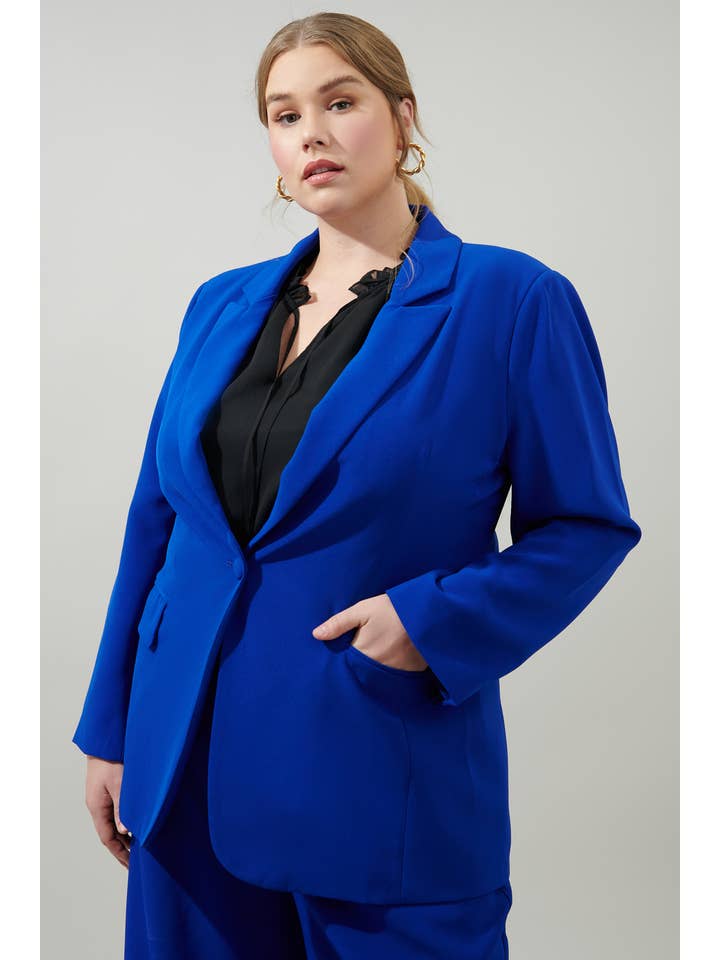 Sugarlips - Wholesale Blazer - Women's - Chelsea Fitted Notch Lapel Blazer Curve