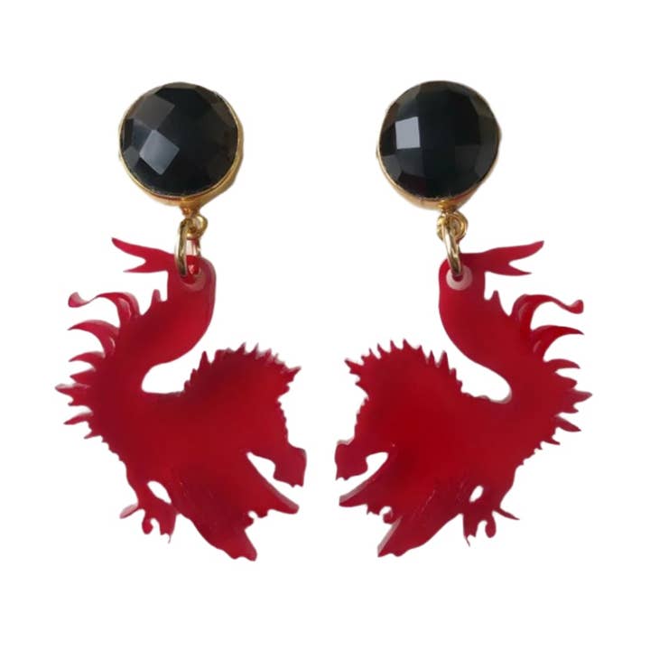 University of South Carolina Mini Garnet Gamecock Earrings for wholesale by Brianna Cannon