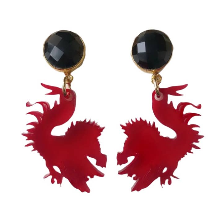 University of South Carolina Mini Garnet Gamecock Earrings for wholesale by Brianna Cannon