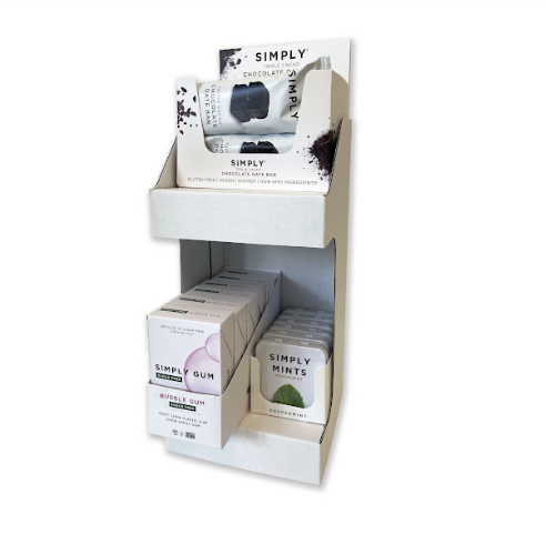Simply Gum - Vente Présentoir de commerçant - Nourriture et boissons - Étagère à deux niveaux Simply Products3
