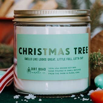 Christmas Tree Candle for wholesale by Dirt Road Candle Co
