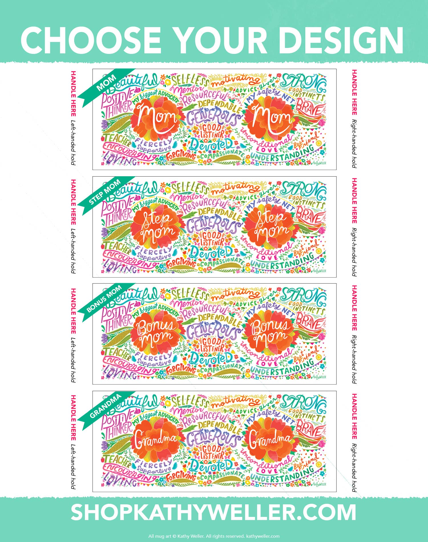 Kathy Weller Art+Ideas - Wholesale Coffee Mug - Mom Floral-Themed Mug18