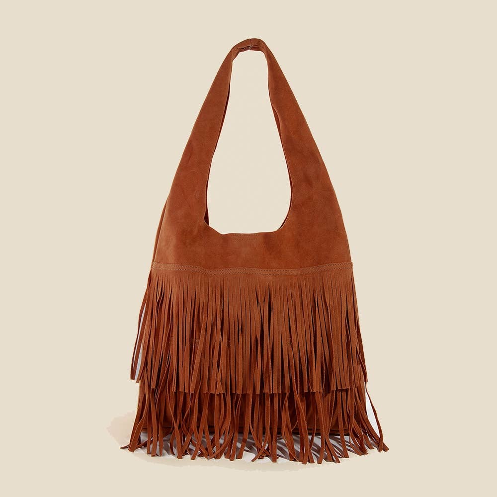 Anarchy Street - Venta al por mayor Bandolera - Mujer - Bolso Hobo de Ante con Flecos en Capas2