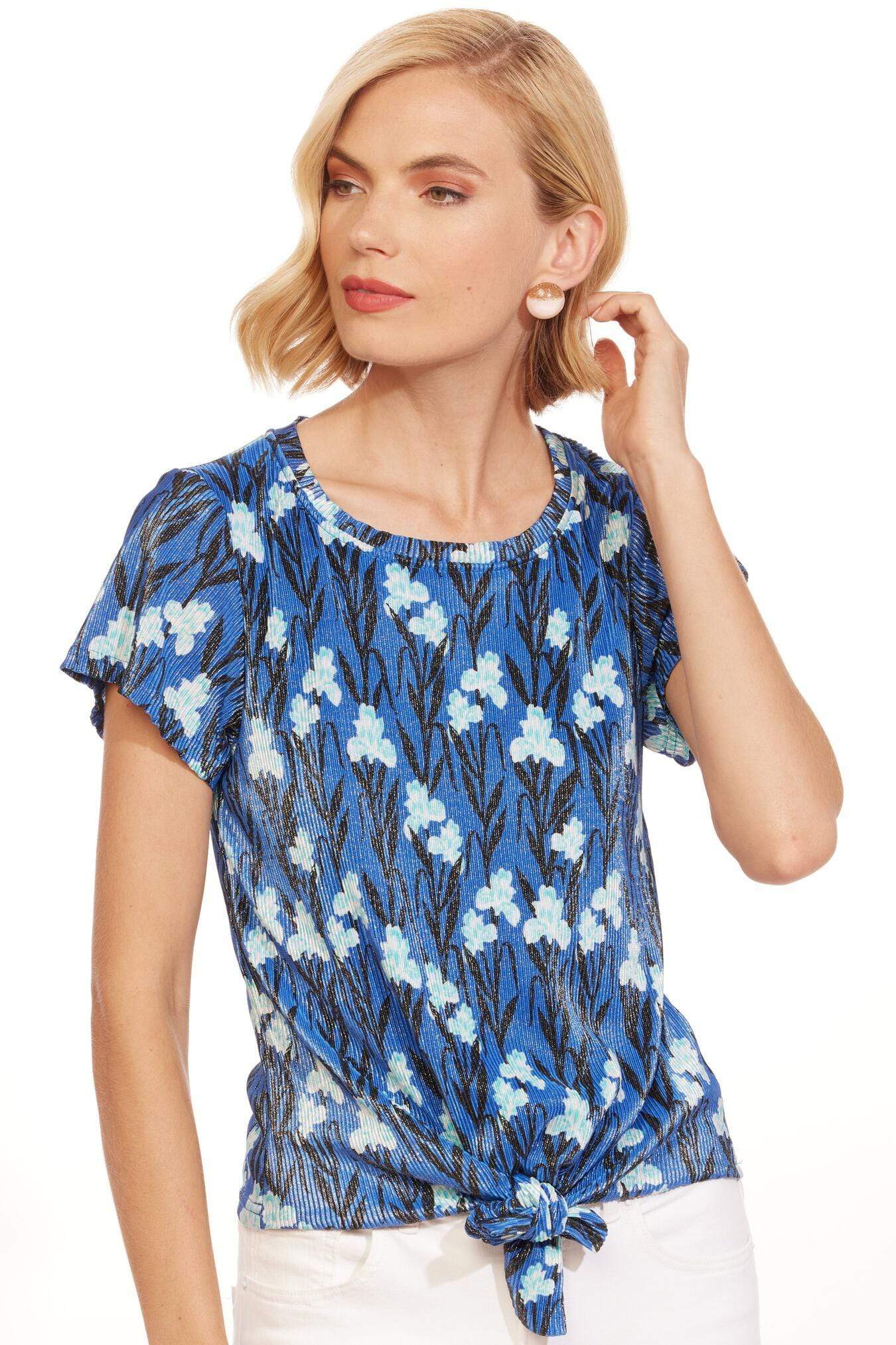 Eva Franco – Engroshandel Bluse - Dame – Griffin T-shirt - Blå Iris1