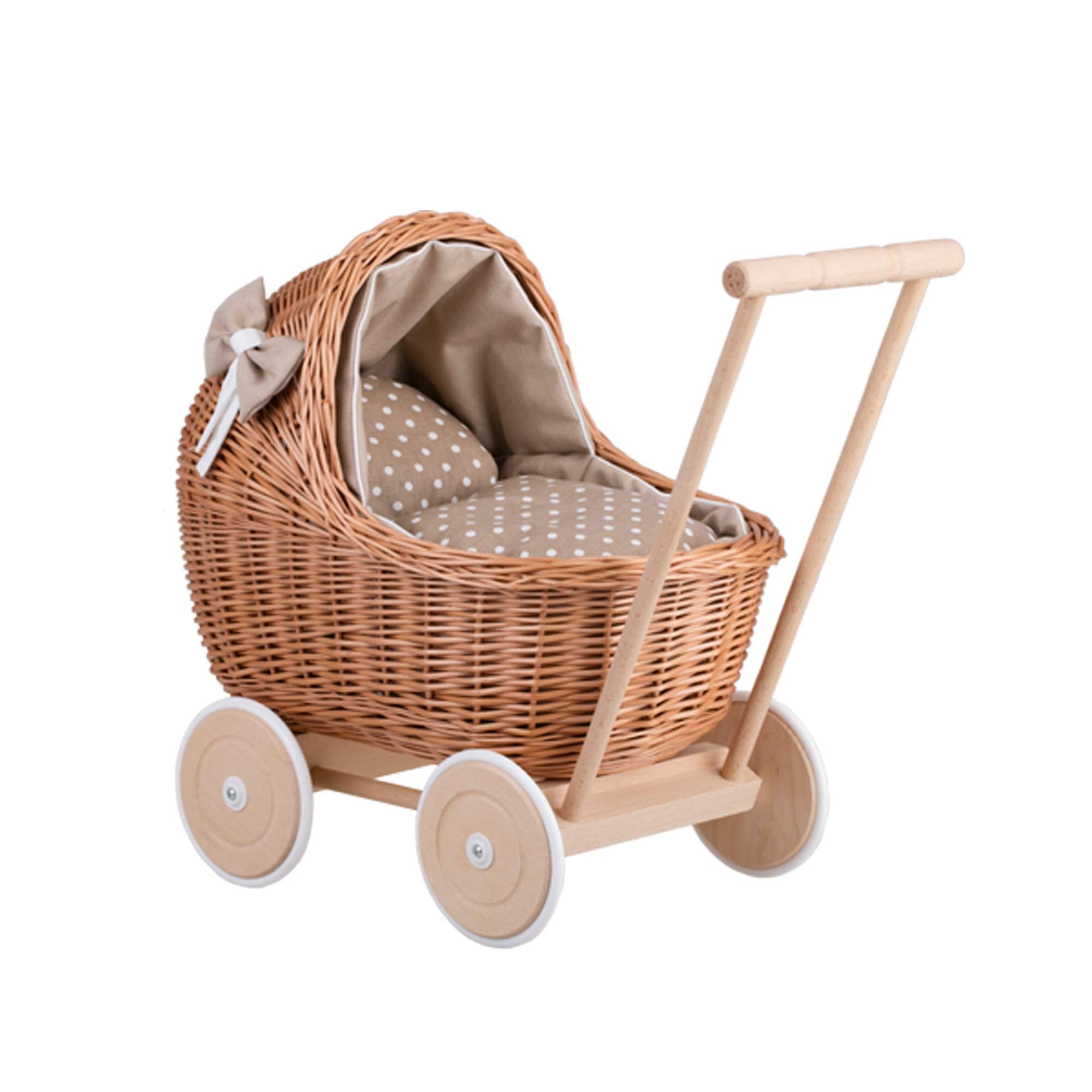 The Wicker Stories - Wholesale Doll Accessory Kit - Kids - Handmade Natural Wicker Baby Carriage, Wicker0