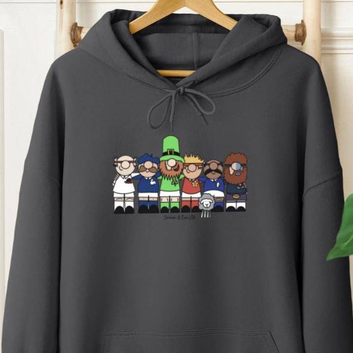 Grey Hoodies – Cheeky Six Nations Rugby Team Edition for wholesale by Delilah & Ewe Ltd