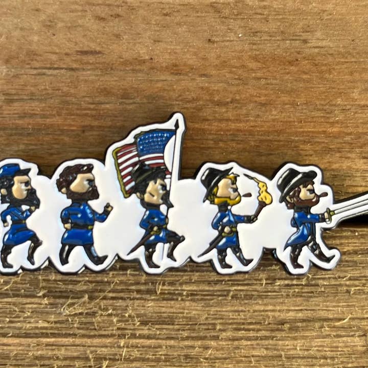 Civil War Generals on the March Enamel Pin for wholesale by TR Historical