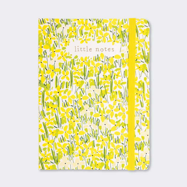 A6 notesbog med softcover - gul blomstermønster/little notes for engroshandel hos Rachel Ellen Designs