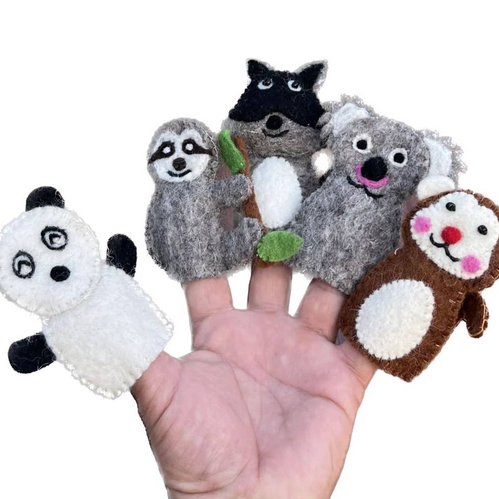 Wholesale Finger Puppets, Animal Puppets, Felt Finger Games Set of 5pc ...