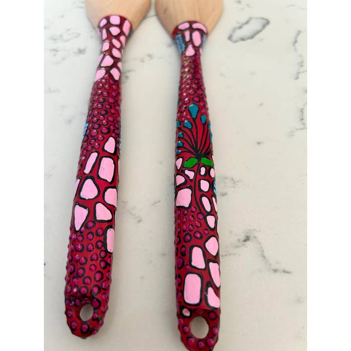 Oh The Places We Go Shop - Wholesale Serving utensil - Rich Burgundy Salad Server Spoons3