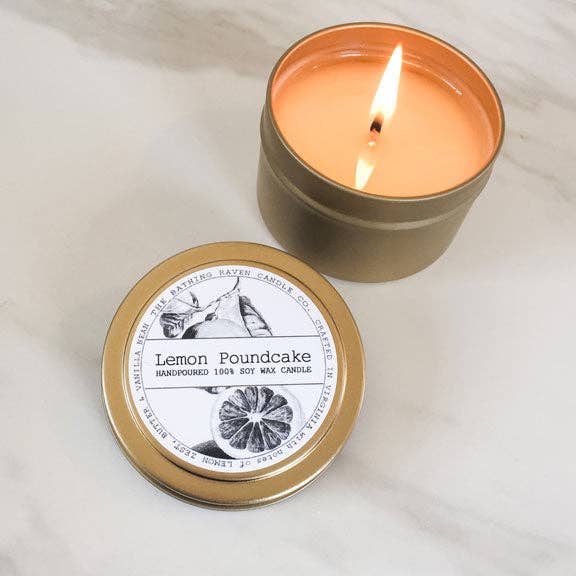 Lemon Poundcake | Petite Gold Collection Soy Candle for wholesale by The Bathing Raven Candle Co.