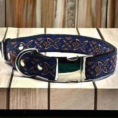Majestic Cotton Dog Collar with Custom Engraving for wholesale by Finnigan