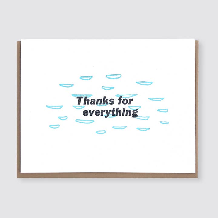 True North Letterpress - Wholesale Thank You Card - Thanks for Everything - Thank You Card0