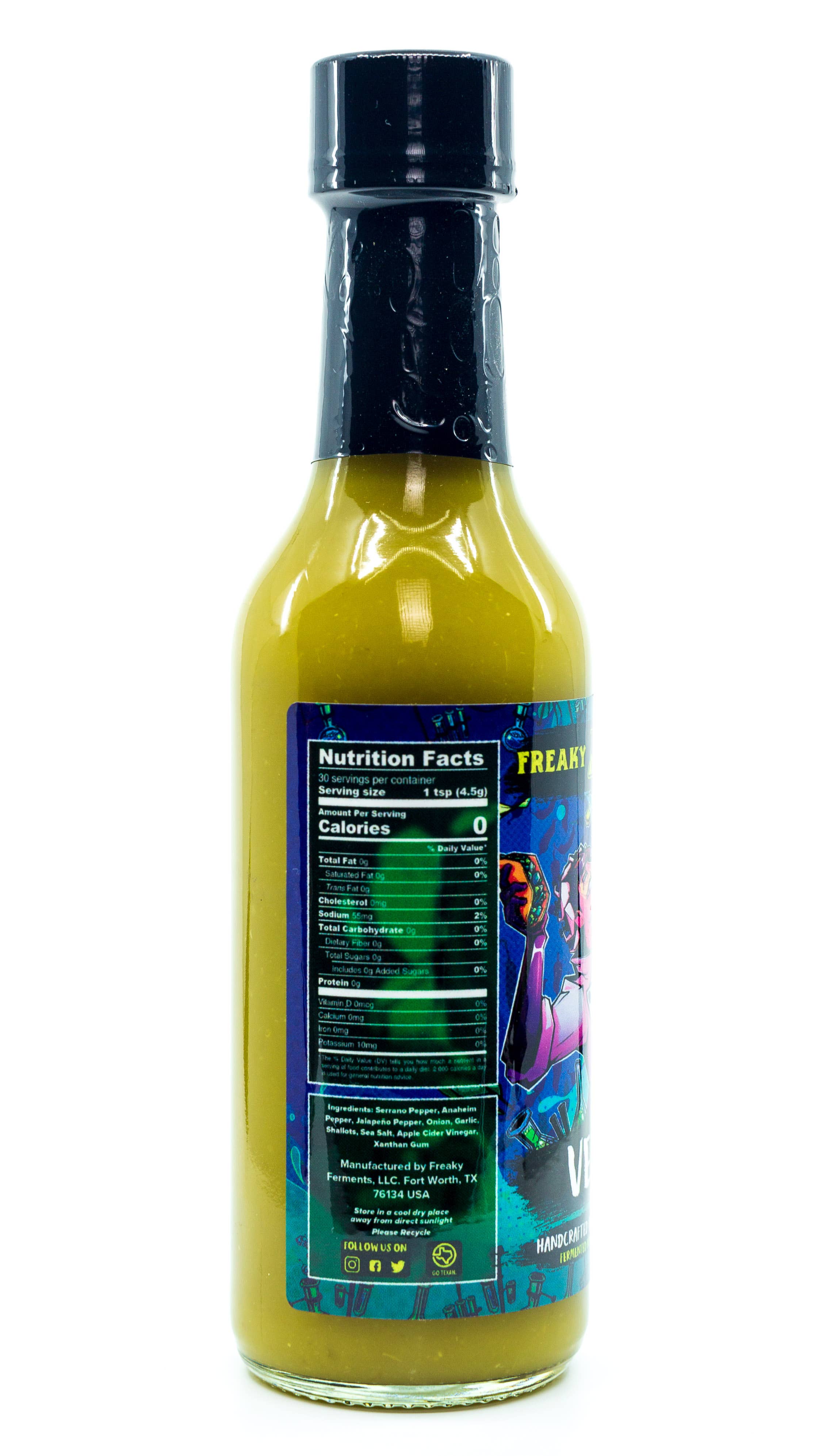 Freaky Ferments - Wholesale Hot Sauce - Verde Hot Sauce (5oz Bottle)1